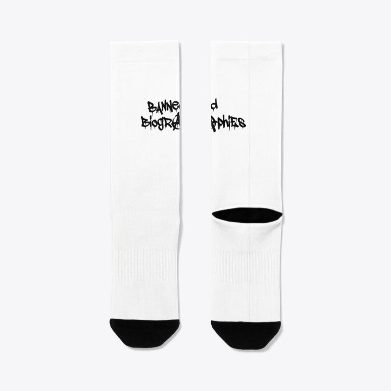 Banned Biographies Socks - White