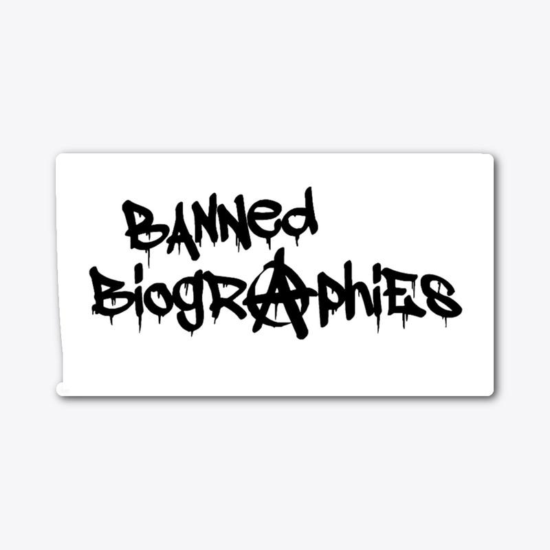 Banned Biographies Logo Sticker Black